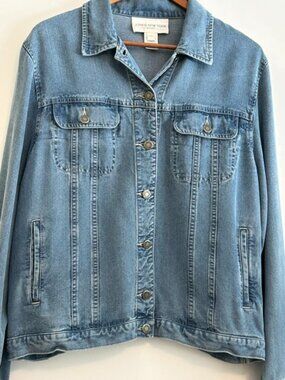 Jones New York Sport Denim Jacket, Size L, Light-wash finish